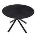 thumbnail image 7 of 47.25''Round Coffee Table with 4 Crossed Legs, Modern and Stylish Low Dining Table with Metal Base for Kitchen, Dining Room, Cafe, Black, 7 of 7