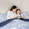 thumbnail image 5 of Feelyou Blue Cartoon Truck Bedding Comforter Set, Kawaii Airplane Car Twin Comforter Sets, Teens Kids Boys Girls Reversible Bedding Set, Ultra Soft Bedroom Decor, 2-Piece, 5 of 8