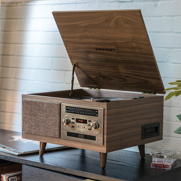 Crosley Serenade 8-In-1 Bluetooth Vinyl Record Player, 3-Speed