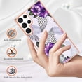 thumbnail image 2 of Nalacover for Samsung Galaxy S23 Ultra Slim Case, Fish Scale Marble Pattern Soft TPU Shockproof Lens Protection Cover for Women Girls, Compatible with MagSafe Wireless Charging Case,Purple Floral, 2 of 5