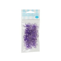 OFFRAY Accessories, Purple 3/4 inch Value Pack 5 Petal Sheer Flower with Pearl Accessory, 12 Count, 1 Package