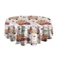 thumbnail image 5 of Red Truck with Fall Pumpkins Pattern Round Tablecloth 60" X 60",Wrinkle Wipeable Table Cloth for Kitchen Dining Room Picnic Patio Party, 5 of 6
