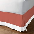 thumbnail image 2 of Luxury 1 Piece Split Corner Two Tone Tailored Bed Skirt, King Size 18 Inch Deep Pocket, 100% Egyptian Cotton, 800 Thread Count, Solid White/Brick Red Color., 2 of 3
