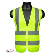 High Visibility Reflective Safety Vest with Zipper | Neon Yellow | Size XX-Large