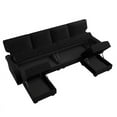 thumbnail image 4 of "Honbay Unisex 102.4"" Black Sectional Sofa with Armrests and Chaise, 100% Polyester", 4 of 8