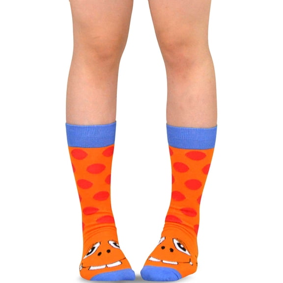 TeeHee Novelty Knitted Half Cushion Cotton Crew Socks (9-11, Fun Monster1)