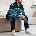thumbnail image 7 of Sikiie Ocean Turtle Mens Pajama Set, Soft Warm Long Sleeve Sleepwear, Cozy Button-Down Pjs for Men-Small, 7 of 7