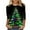 Green, variant on Fiaer Christmas Womens T Shirts 3/4 Sleeve Shine Tree Oversized Xmas Tshirts Crew Neck Loose Fit Trendy Breathable Casual Tops Green XL