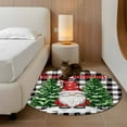 thumbnail image 2 of Round Rugs 3 Ft, Black White Plaid Christmas Non Slip Area Rugs for Kitchen Bedroom Entryway, Gnomes Xmas Tree Snowflake Winter Washable Carpet Runner Rug Floor Mats for Bedroom Home Decor, 2 of 9