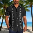 thumbnail image 2 of Xcmzpl Men's Short Sleeve Button Up Hawaiian Shirt 1950s Vintage Bowling Shirts Casaul Button Down Shirts Lapel Collar Graphic Tees Black XXXL, 2 of 7