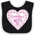 thumbnail image 3 of Inktastic Grandma's Sweetie Pie with Pink Hearts Boys or Girls Baby Bib, 3 of 4