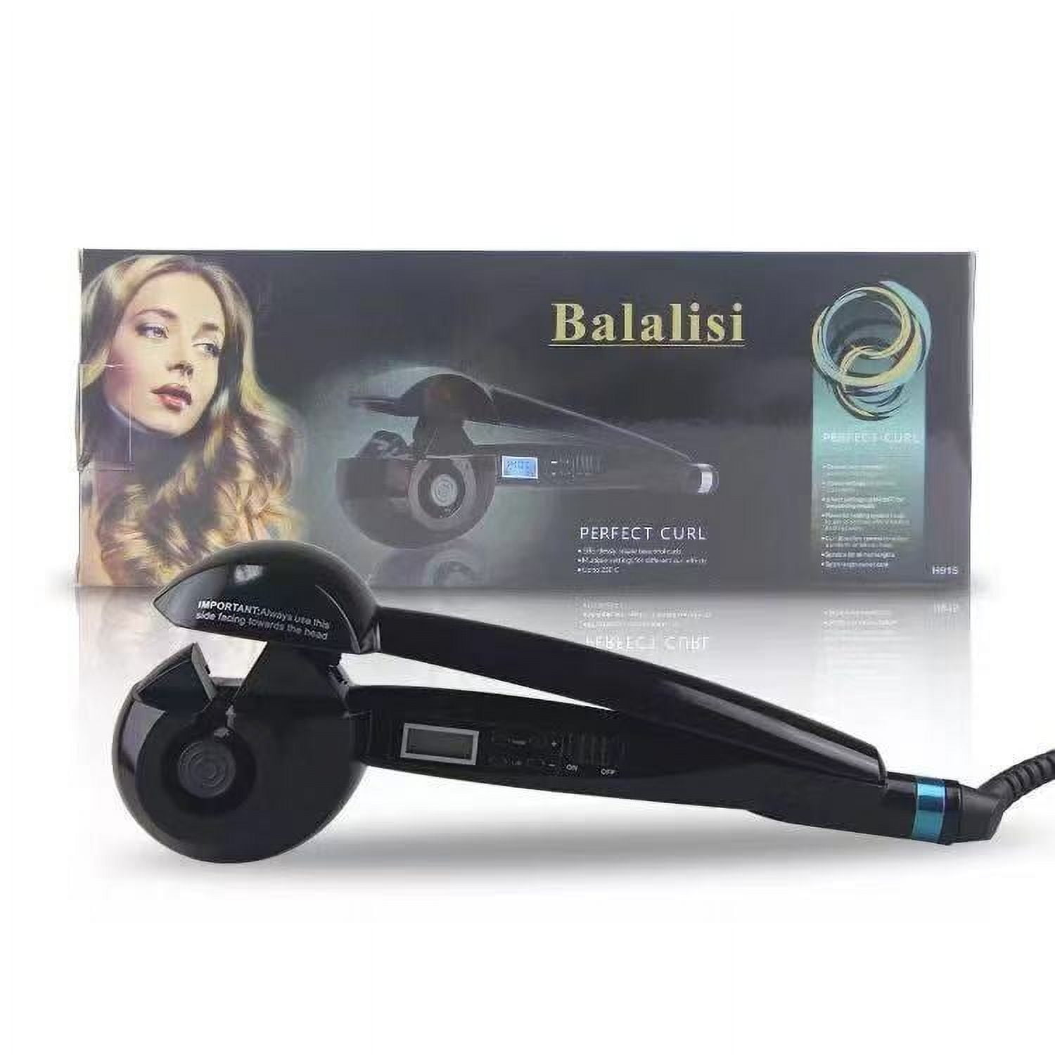 Rechargeable Auto-Rotate Curling Iron Cordless - 6 Temp & Smart Sensor, Ceramic-Tourmaline Barrel for Salon Waves with LCD Display