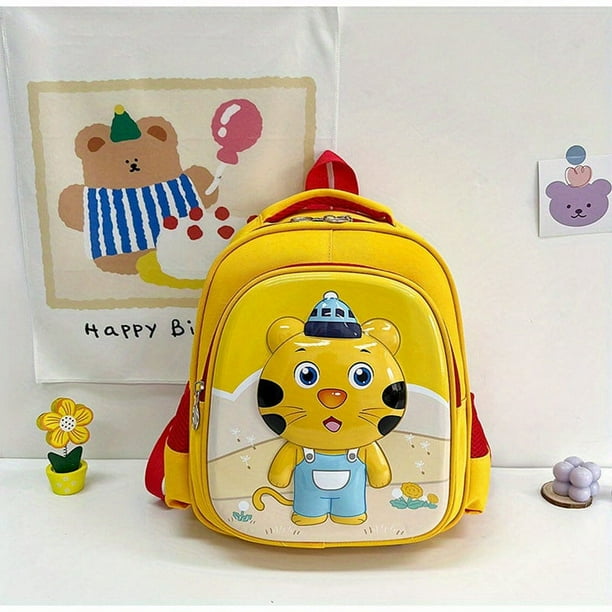 1pc Cute Animal Cartoon Pattern Backpack, Kindergarten Students Schoolbag, Small Animal Cute Cartoon Hard Shell Backpack, Waterproof Light Children's Schoolbag