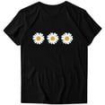 thumbnail image 4 of DPTALR Woman Causal Daisy Round Neck Printing Blouse Short Sleeve T-Shirt Summer Tops, 4 of 5