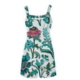 thumbnail image 4 of DDAPJ pyju Jumpsuits Shorts for Women Floral Printed Casual Summer Rompers Sleeveless Loose Shorts Overalls Jumpers Wide Leg Short Jumpsuit with Pockets 2025 Mint Green XL, 4 of 5