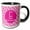 Black/White, variant on 3drose, Hoy Pink Girly Floral Monogram Letter E, 11oz Two-tone Red Mug