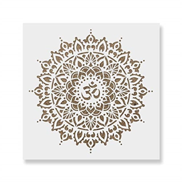 om mandala stencil template for walls and crafts