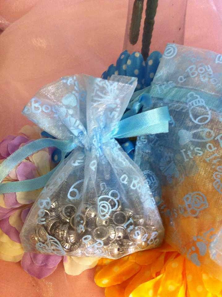 Lot of 60 Light Blue Baby Boy Shower Organza Drawstring Favor Bags 3"x4" OR-S 