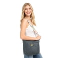 thumbnail image 7 of Lilo & Stitch Stitch Badge 9.75" Women's Blue Crossbody Bag, 7 of 7