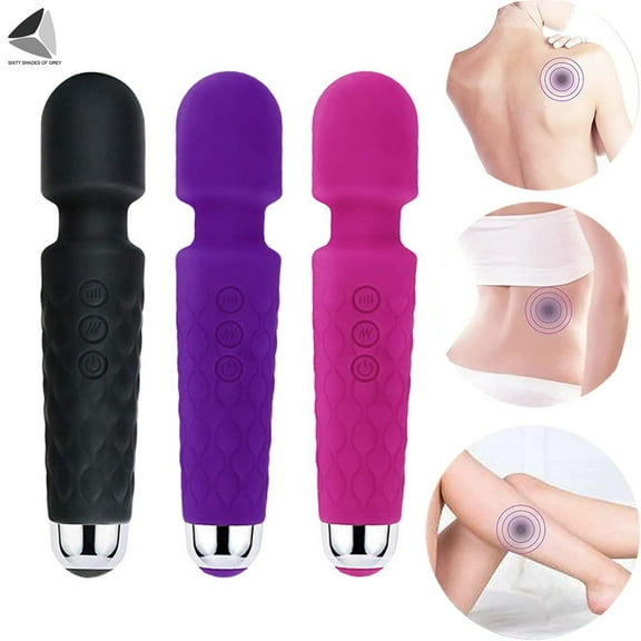 PULLIMORE Full Body Personal Massage Wand Waterproof Handheld Massager for Men Women (Black)