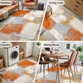 thumbnail image 5 of Burnt Orange Runner Rug 2.7x5 FT, Non Slip Entryway Carpet, Modern Geometric Grey Oil Painting Abstract Washable Soft Floor Carpet Entrance Mat Non-Shedding Throw Rug for Hallway Laundry Room Bedside, 5 of 9