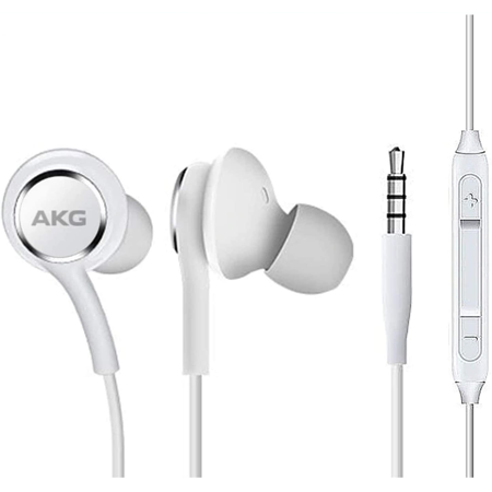 OEM InEar Earbuds Stereo Headphones for Acer Liquid E600 Plus Cable - Designed by AKG - with Microphone and Volume Buttons (White)