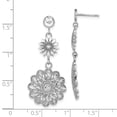 thumbnail image 4 of Auriga Fine Jewelry 14K White Gold Sunflower Style Double Drop Dangle Earrings for Women (L- 40mm, W- 17.5mm), 4 of 5