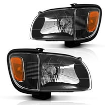 TopAutoGear for 2001 2002 2003 2004 Toyota Tacoma Headlights assembly Black Housing Clear Lens with Amber Reflector Headlight Replacement Driver and Passenger Side