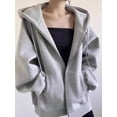 thumbnail image 4 of Women'S Solid Color Hooded Sweatshirt 2025 Winter Plush Lining Retro Casual Loose Fit Pullover Cozy Streetwear Top Black Blouses For Women, 4 of 9