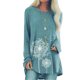 thumbnail image 1 of Tops con estampado de flores para mujer, Camiseta holgada de manga larga con cuello en V, ropa informal Vintage para mujer, camisetas que combinan con todo 2022, 1 of 5