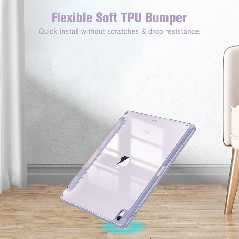 Fintie Hybrid Rugged Case For IPad Air 11-inch & 10.9-inch - Clear Back, Military Drop Tested, Pencil Holder