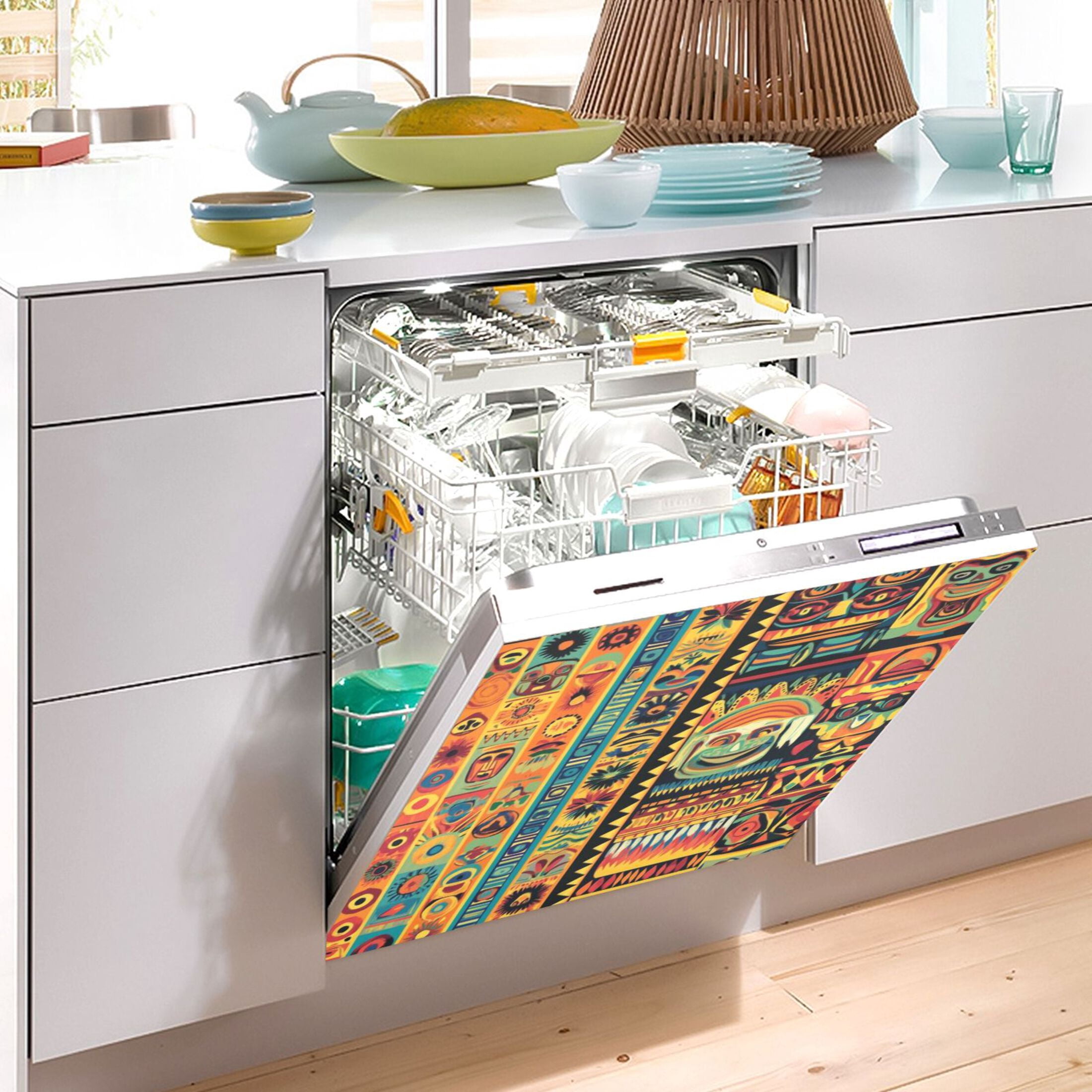 Dishwasher Magnetic Sticker 23x26 Inch Refrigerator Magnetic Sticker Washing Machine Magnetic Sticker Kitchen Panel Magnetic Sticker Home Decor Green Smiling Face