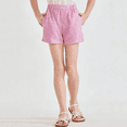 thumbnail image 5 of CCRFTGI Plaid Shorts for Children Girls Size 10-12 Comfy Cute Elastic Waist Shorts for Girls Summer Casaul Y2k Beach Wear Light Stylish Dailywear Pink 5-6 Years, 5 of 7