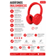thumbnail image 2 of Audífonos Gamer Bluetooth Kawaii Diadema 40mm Con manos libres Plegables RGB color rojo, 2 of 4
