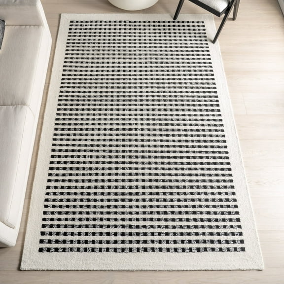 nuLOOM Adahlia Checkered Wool Area Rug, 9' 6" x 13' 6", Ivory