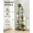 thumbnail image 2 of OHHANI Plant Stand, 6 Tier Metal Corner Shelf for Indoor Outdoor Garden, Balcony, Patio and Living Room, 2 of 7