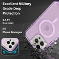 thumbnail image 6 of For iPhone 12 Pro Max&13 Pro Max Magsafe Case, Transparent Phone Case Compatible with MagSafe, Triple Layer Magnetic Charging Case, Heavy Duty Shockproof and Drop-Proof Phone Case, Crystal Purple, 6 of 6