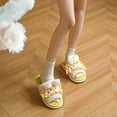 thumbnail image 4 of Chaussures d'Automne pour Femmes Assorties Couleur Nœud Mignon Tête de Chignon Chaudes Pantoufles d'Intérieur en Coton Pantoufles pour Femmes en Liquidation, 4 of 9