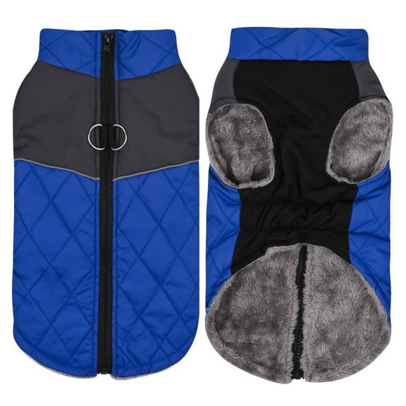 TELOLY Dog Clothes,Back Traction Ring Dog Jacket,Light and Comfortable Unrestricted Pet Costumes,Blue,Xxl