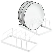 Tomorotec Dish Plate Storage Drainboard 2-Pack, Alloy Steel Kitchen Pot Lid Holder Dish Plate Drying Rack Drainer Stand Multifunctional Cabinet Organizer