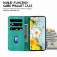 thumbnail image 5 of For Samsung Galaxy S25+ 5G 6.7" lily Embossed Strong Magnetic Attachment/Closure, Card Slots/Pocket, PU Leather Flip Wallet Case ﻿,Green,For Galaxy S25+ 5G, 5 of 7