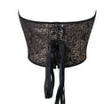 thumbnail image 3 of AUNVITO Women's Black Gold Print Bustier V Neck Strapless Boned Push Up Waist Cinching Corset Top Vintage and Stylish Style, 3 of 5