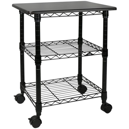 UPC: 0853264008561 | Apollo Hardware Printer Stand Desk Series / 3 Tier Printer Stand (Black)(Midium Size) 14 Wx17 Lx24 H