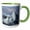 Green/White, variant on 3drose, Iceland, Jokulsarlon. Vatnajokull Glacier Fills the Frozen Lagoon., 11oz Two-tone Green Mug