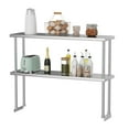 thumbnail image 1 of Étagère Supérieure Robuste en Acier Inoxydable à 2 Niveaux Réglables pour Tables de Préparation et de Travail – Étagère de Cuisine Commerciale, Rangement à Deux Niveaux Certifié NSF pour Restaurant, Bar, Garage, Salle Utilitaire, Taille : 12x48 Po, 1 of 8