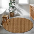 thumbnail image 3 of Round Rugs 3Ft, Vintage Rattan Round Area Rug Washable Indoor Throw Carpet, Minimalist Abstract Wicker Texture Brown Small Non Slip Circle Rug for Bedroom Living Room Home Decor Aesthetic, 3 of 8