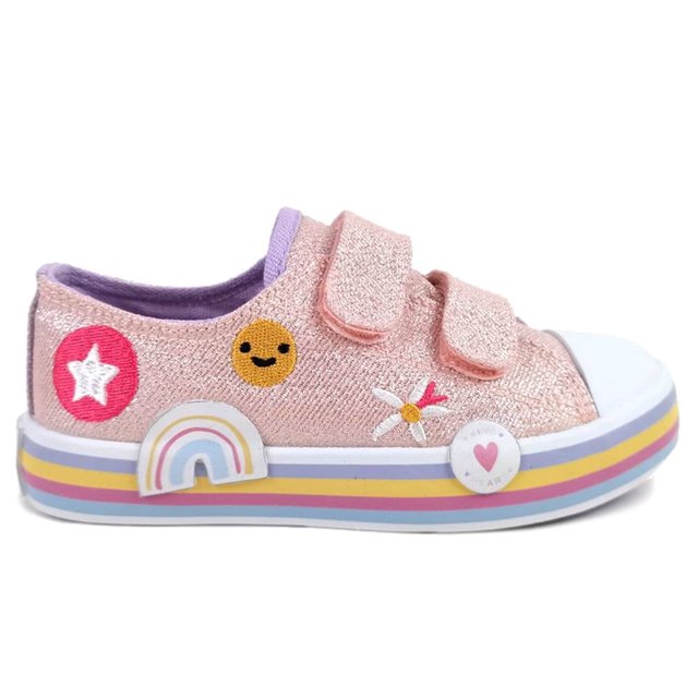 Tenis George Talla 17 con Doble Velcro Rosa