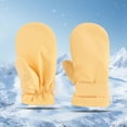 thumbnail image 2 of Zanarzt Toddler Waterproof Gloves Children's Warm Thick Fleece Lined Winter Gloves Solid Color with Fingerless Design Yellow,1-2 Years, 2 of 7