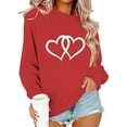 thumbnail image 4 of Ounisa Valentines Sweatshirt Women Gnomes Shirts Love Heart Sweater Crewneck Long Sleeve Pullover Tops, 4 of 6