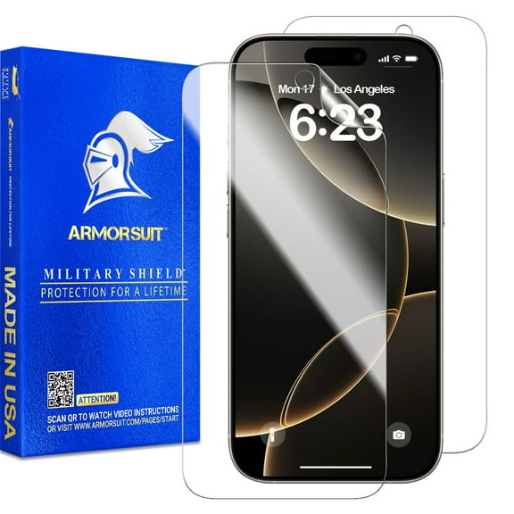 ArmorSuit 2 Pack for iPhone 16 Pro Screen Protector Case Friendly MilitaryShield HD Clear Film - Made in USA